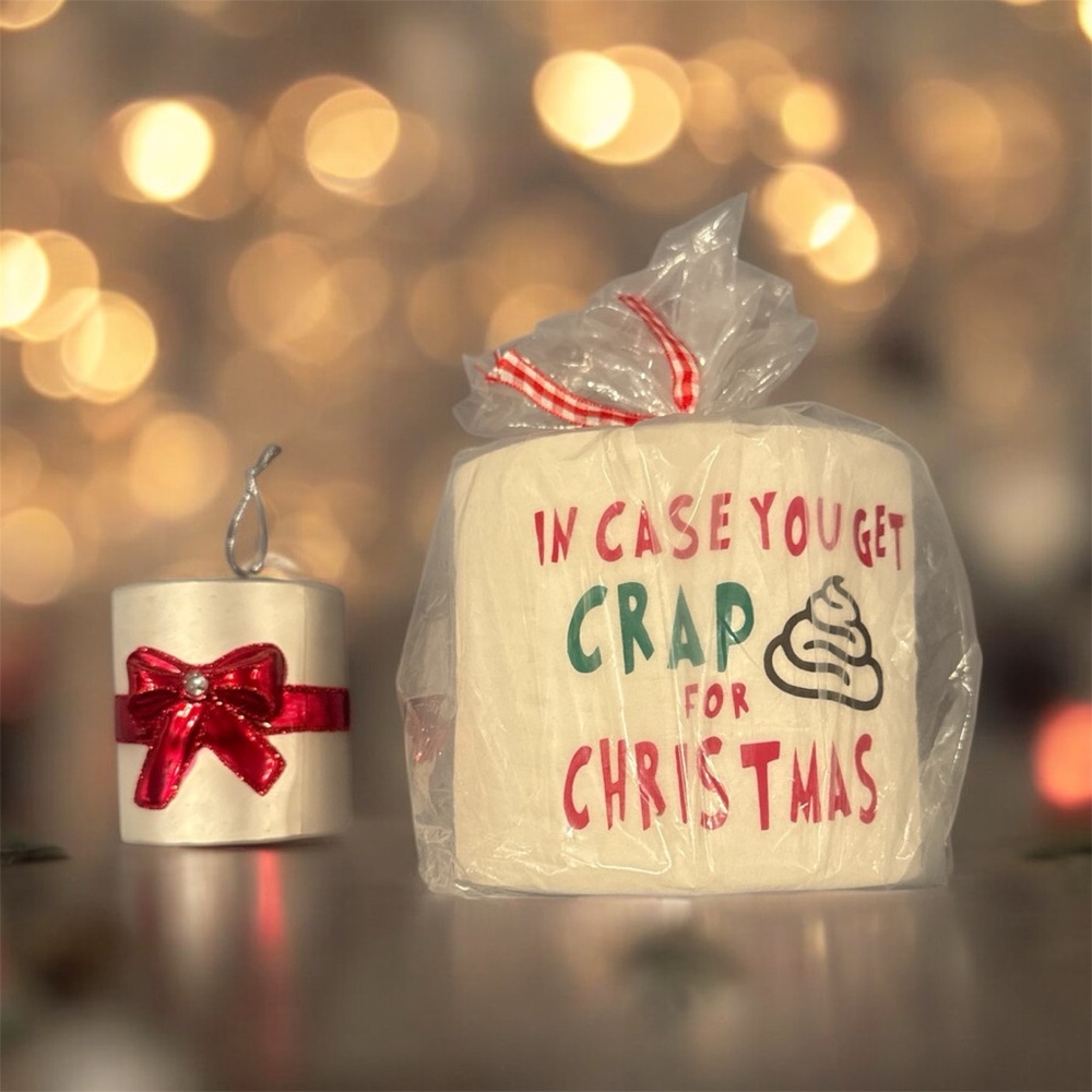 Funny Christmas Toilet Paper Ornament/Gag Gift Set